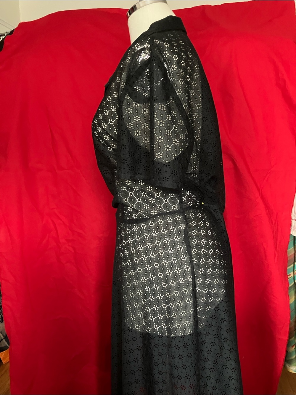 Vintage Black lace Shirtwaist Dress Volup! - Picture 6 of 6